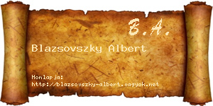 Blazsovszky Albert névjegykártya